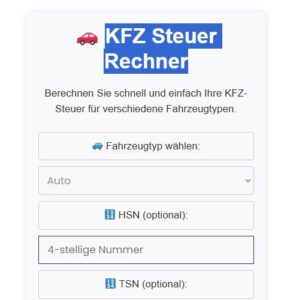 KFZ Steuer Rechner