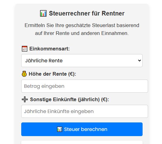 Steuerrechner für Rentner
